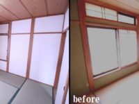 【和室】畳を表替えし、既存の壁は『ヘルシーカラー』で塗り替えました。